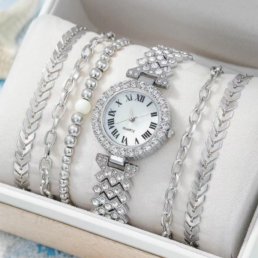 Montre pour femmes avec 5 bracelets