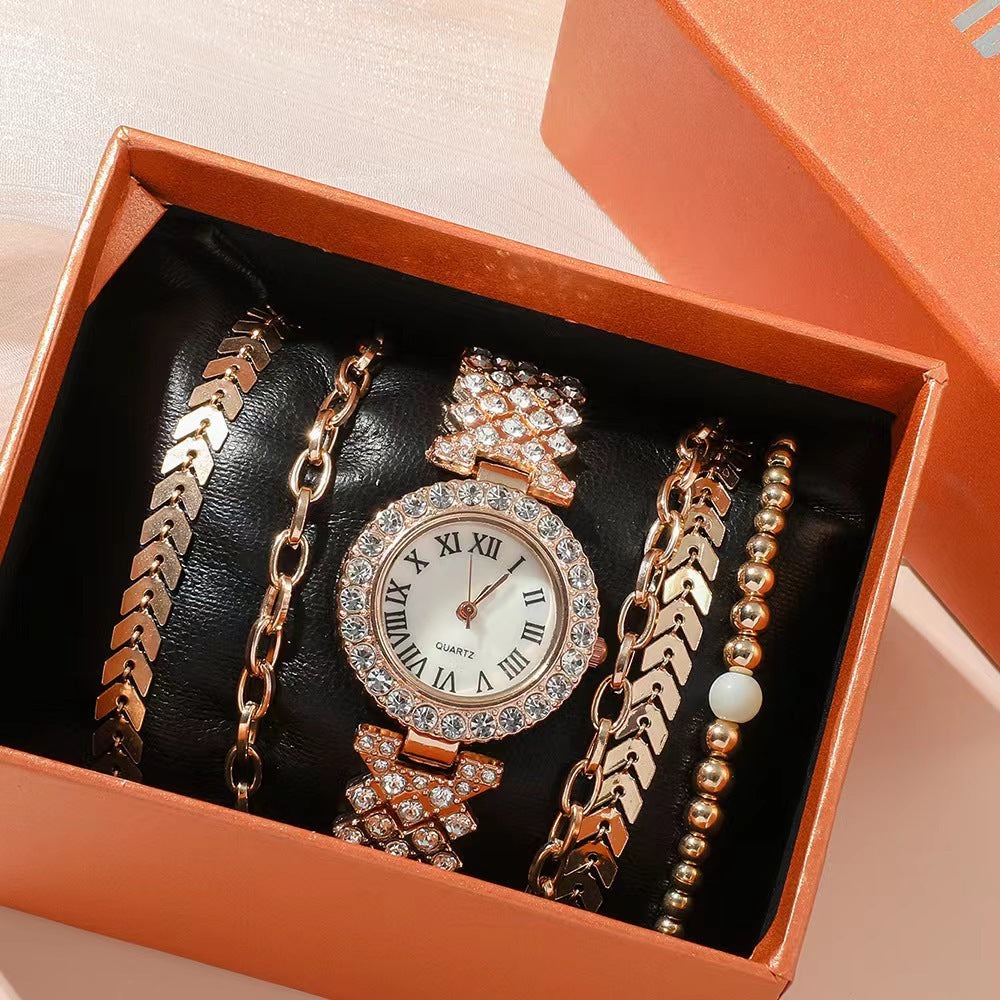 Montre pour femmes avec 5 bracelets