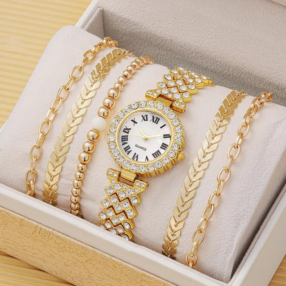 Montre pour femmes avec 5 bracelets