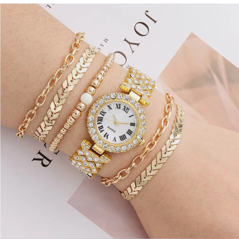 Montre pour femmes avec 5 bracelets